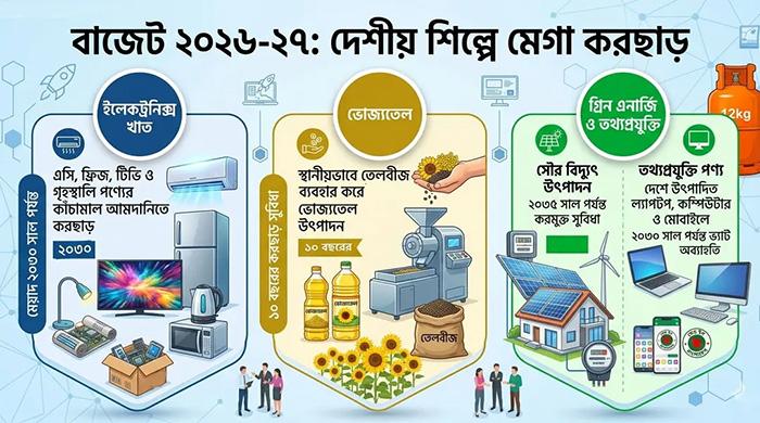 দেশীয় শিল্প সুরক্ষায় মেগা করছাড়, দাম কমবে ও বাড়বে যেসব পণ্যের দেশীয় শিল্প সুরক্ষায় মেগা করছাড়, দাম কমবে ও বাড়বে যেসব পণ্যের