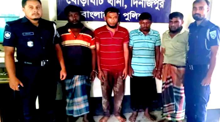 ঘোড়াঘাটে ৪ ডাকাত গ্রেফতার ঘোড়াঘাটে ৪ ডাকাত গ্রেফতার