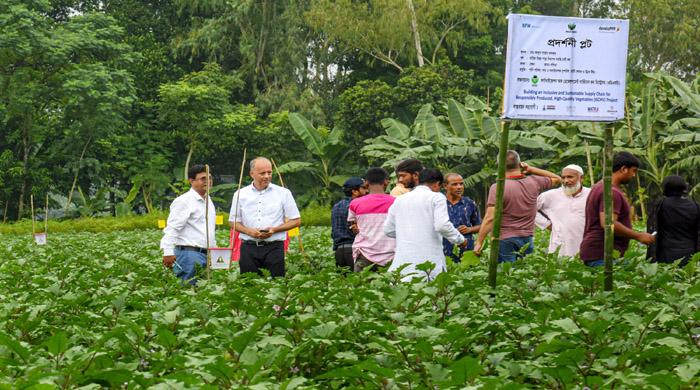 গাইবান্ধায় জার্মান সরকারের প্রতিনিধির নিরাপদ সবজি উৎপাদন প্রকল্পের কার্যক্রম পরিদর্শন গাইবান্ধায় জার্মান সরকারের প্রতিনিধির নিরাপদ সবজি উৎপাদন প্রকল্পের কার্যক্রম পরিদর্শন