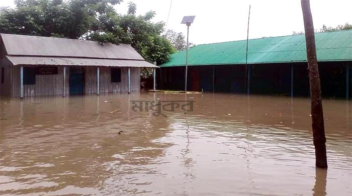বন্যায় ফুলছড়ির ১৪টি প্রাথমিক বিদ্যালয়ে পাঠদান বন্ধ