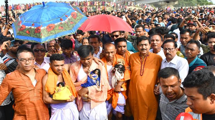 নৌপথে শ্রীশ্রী কান্তজীউর যুগল বিগ্রহ আজ রাজবাড়ী যাবে