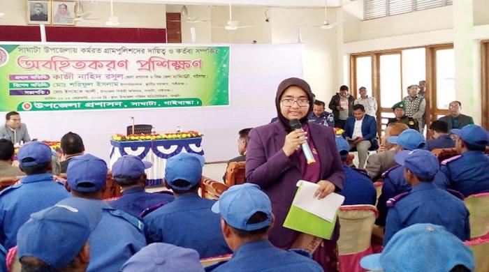 সাঘাটায় গ্রাম পুলিশদের দায়িত্ব-কর্তব্য অবহিতকরণ প্রশিক্ষণ শুরু
