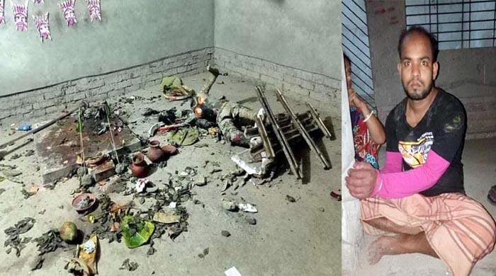 পলাশবাড়ীতে প্রতিমা ভাঙচুরের ঘটনায় যুবক আটক
