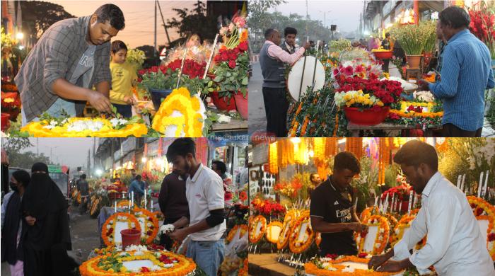 বিজয় দিবস ঘিরে গাইবান্ধার ফুলের দোকানগুলোতে শেষ সময়ের ব্যস্ততা