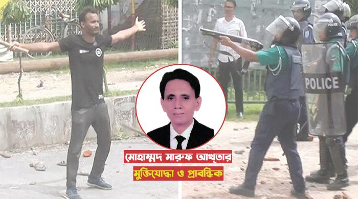 শহীদ আবু সাঈদের প্রসারিত বাহুতে মৃত্যুর অনুপ্রেরণা