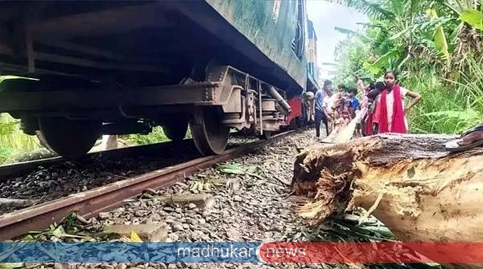 নীলফামারীতে গাছের ডালে ধাক্কা লেগে ট্রেনের ইঞ্জিন লাইনচ্যুত