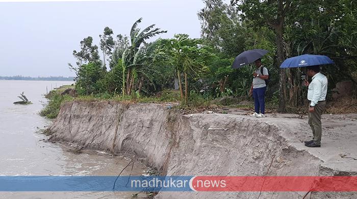 সুন্দরগঞ্জে ভাঙছে ২০০ মিটার, পাউবো জিও ব্যাগ ফেলছে ৩৯ মিটারে