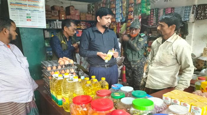 নাগেশ্বরীতে ভোক্তা অধিকারের অভিযান ও মেয়াদোত্তীর্ণ পণ্য বিক্রি করায় ৩ দোকানিকে  জরিমানা