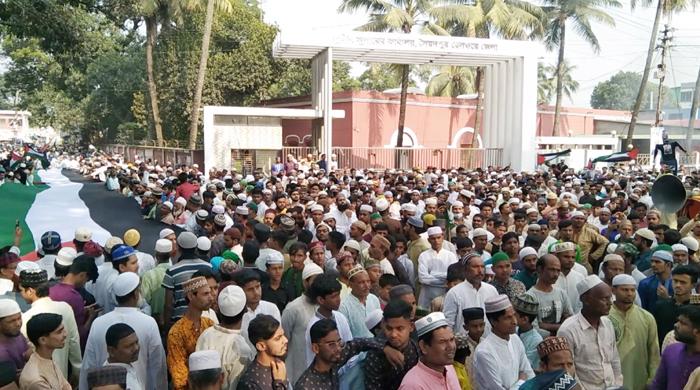 ফিলিস্তিনে ইসরায়েলের হামলার প্রতিবাদে সৈয়দপুরে বিক্ষোভ