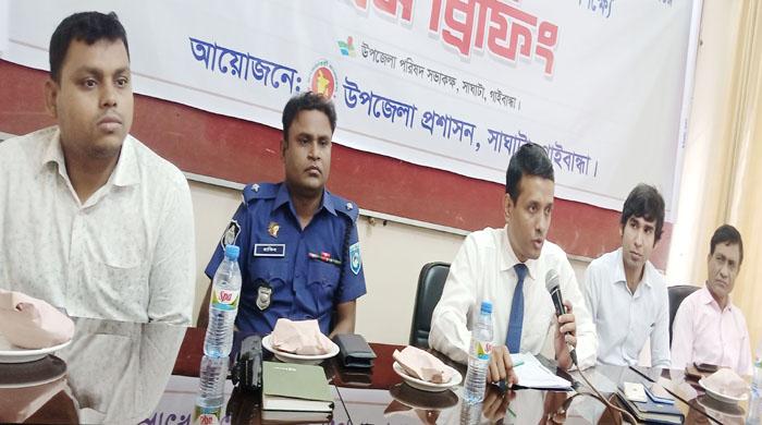 সাঘাটায় প্রধান মন্ত্রীর গৃহ হস্তান্তর বিষয়ে প্রেস বিফ্রিং ও বাজার মনিটরিং উপলক্ষে আলোচনা সভা