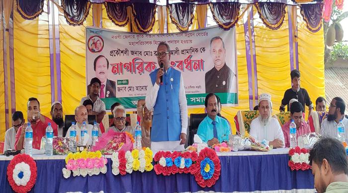 রাণীনগরে পানি উন্নয়ন বোর্ডের মহাপরিচালককে সংবর্ধনা