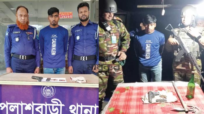পলাশবাড়ীতে পিস্তল-গুলিসহ যুবক গ্রেপ্তার