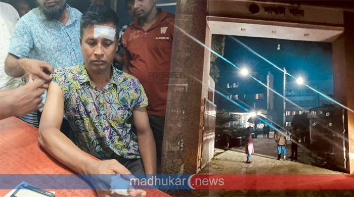 সাঘাটা থানায় ঢুকে এএসআইকে ছুরিকাঘাত!