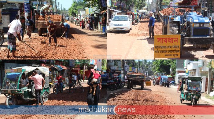 মাধুকরে সংবাদ প্রকাশ: গাইবান্ধার গোরস্থান সড়কের উন্নয়ন কাজ শুরু