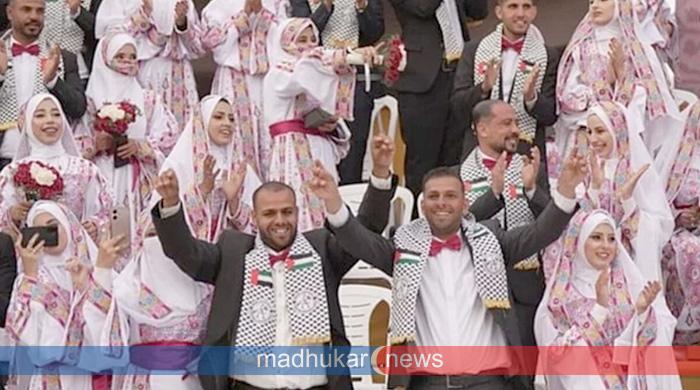 যুদ্ধবিধ্বস্ত গাজায় ৩০০ যুগলের রাজকীয় গণবিয়ে