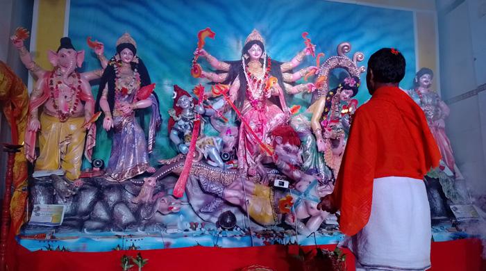 গাইবান্ধায় বাসন্তী পুজা অনুষ্ঠিত